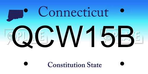 QCW15B Connecticut License Plate