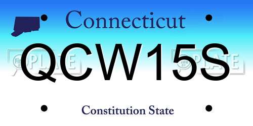 QCW15S Connecticut License Plate