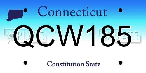 QCW185 Connecticut License Plate
