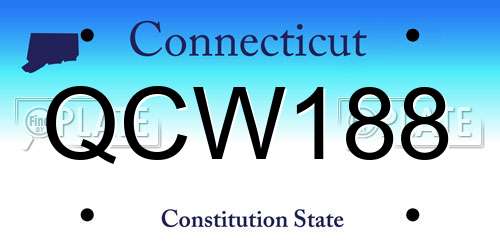 QCW188 Connecticut License Plate