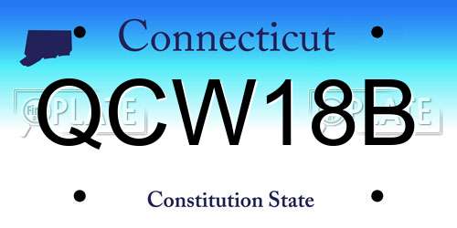 QCW18B Connecticut License Plate