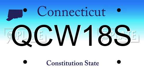 QCW18S Connecticut License Plate