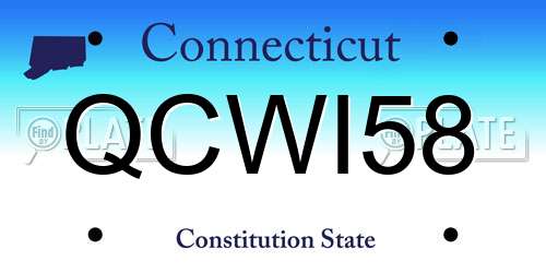 QCWI58 Connecticut License Plate