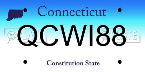 QCWI88 Connecticut License Plate