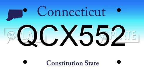 QCX552 Connecticut License Plate