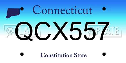 QCX557 Connecticut License Plate