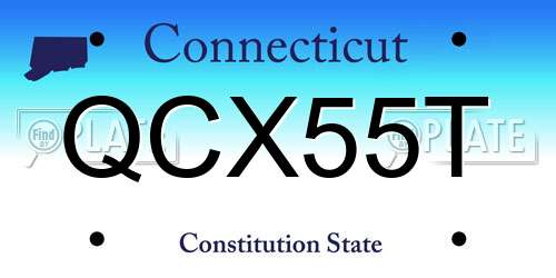 QCX55T Connecticut License Plate