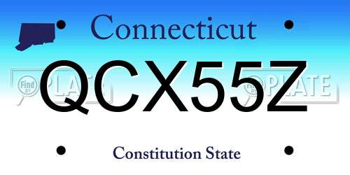 QCX55Z Connecticut License Plate