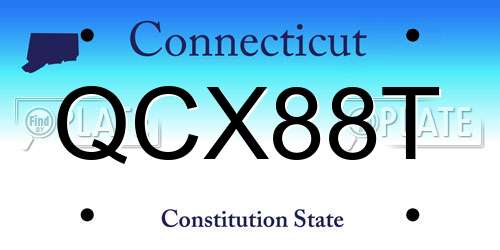 QCX88T Connecticut License Plate
