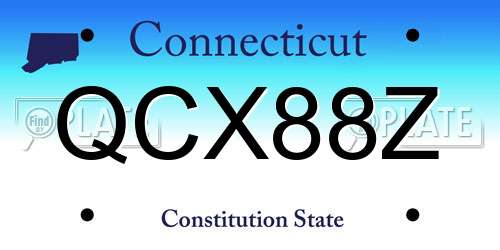 QCX88Z Connecticut License Plate