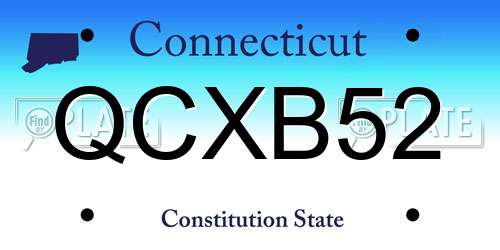 QCXB52 Connecticut License Plate