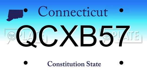 QCXB57 Connecticut License Plate