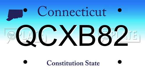 QCXB82 Connecticut License Plate