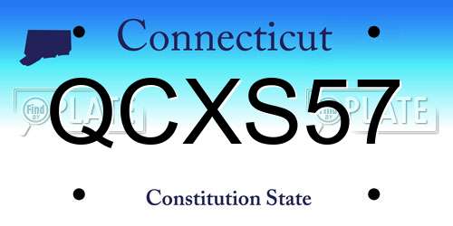 QCXS57 Connecticut License Plate