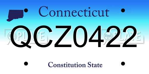 QCZ0422 Connecticut License Plate
