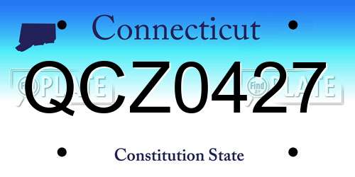 QCZ0427 Connecticut License Plate