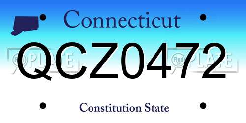 QCZ0472 Connecticut License Plate