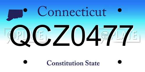 QCZ0477 Connecticut License Plate