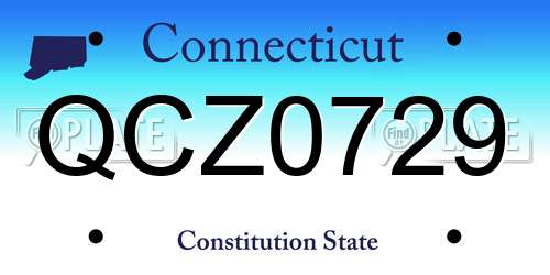 QCZ0729 Connecticut License Plate