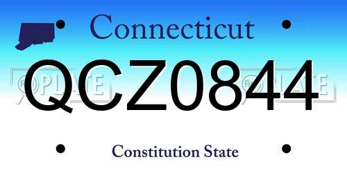 QCZ0844 Connecticut License Plate