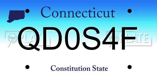QD0S4F Connecticut License Plate