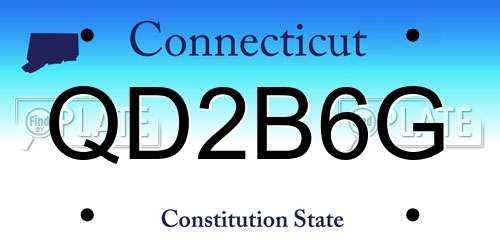 QD2B6G Connecticut License Plate