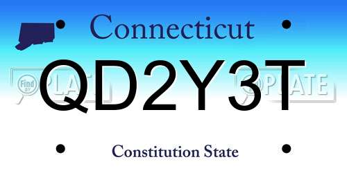 QD2Y3T Connecticut License Plate