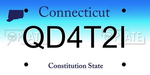 QD4T2I Connecticut License Plate