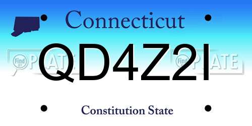 QD4Z2I Connecticut License Plate