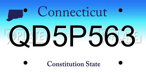 QD5P563 Connecticut License Plate