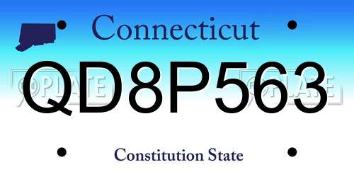QD8P563 Connecticut License Plate