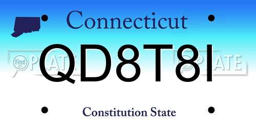 QD8T8I Connecticut License Plate