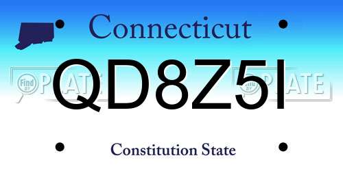 QD8Z5I Connecticut License Plate