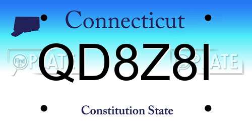 QD8Z8I Connecticut License Plate