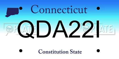 QDA22I Connecticut License Plate