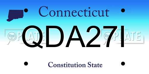 QDA27I Connecticut License Plate