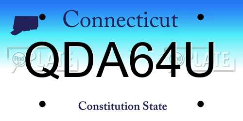 QDA64U Connecticut License Plate