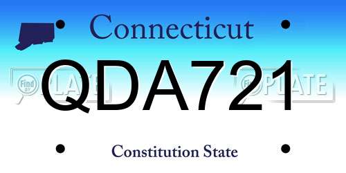 QDA721 Connecticut License Plate