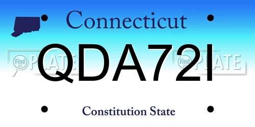 QDA72I Connecticut License Plate