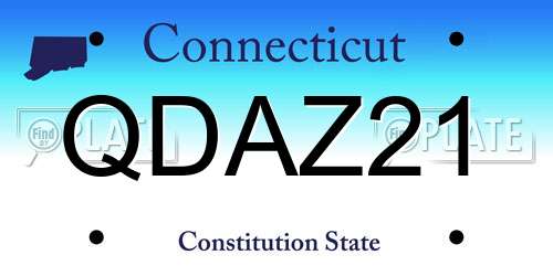 QDAZ21 Connecticut License Plate