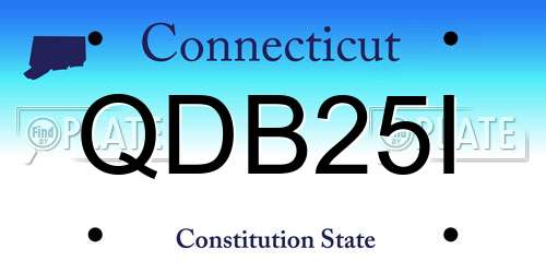 QDB25I Connecticut License Plate