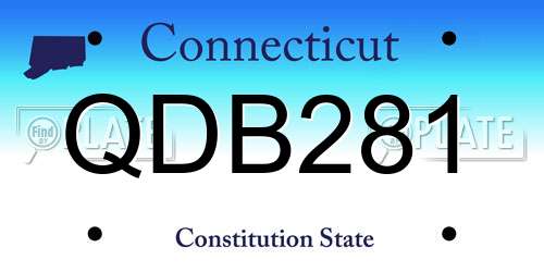 QDB281 Connecticut License Plate