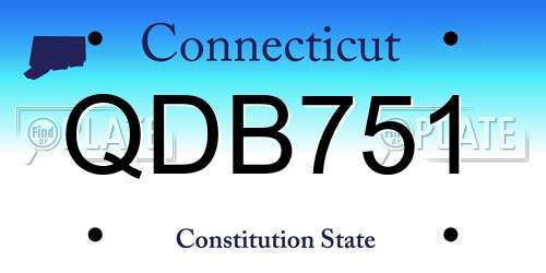 QDB751 Connecticut License Plate