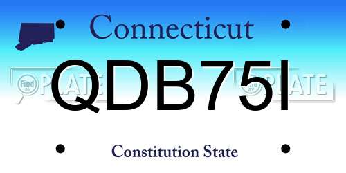 QDB75I Connecticut License Plate