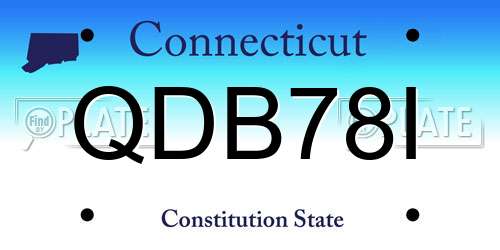QDB78I Connecticut License Plate