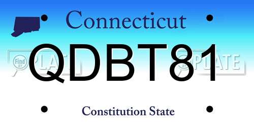 QDBT81 Connecticut License Plate