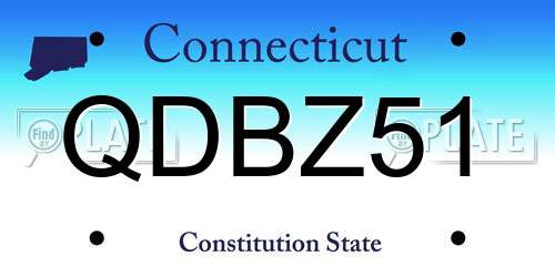 QDBZ51 Connecticut License Plate