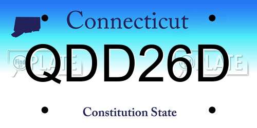 QDD26D Connecticut License Plate