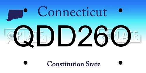 QDD26O Connecticut License Plate