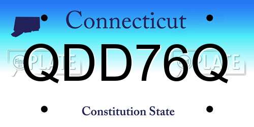 QDD76Q Connecticut License Plate